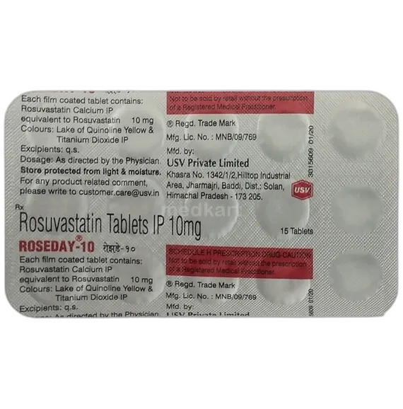 roseday 10mg tablet 15's